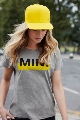   Mini T-Shirt Womens Wordmark Colour Block, Grey/Lemon (- xS,  ) MINI