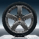    R21 Sport Classic summer wheels set, rims 10J x 21 ET50 + summer tyres 295/35 R21, Platinum PORSCHE